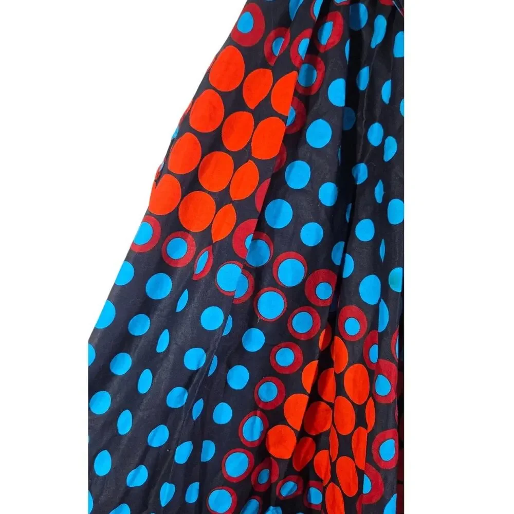 NF Flare skirt elastic waist belted knee length polka‎ dot one size60